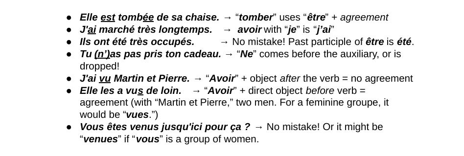 Practice French Passe Compose vs Imparfait